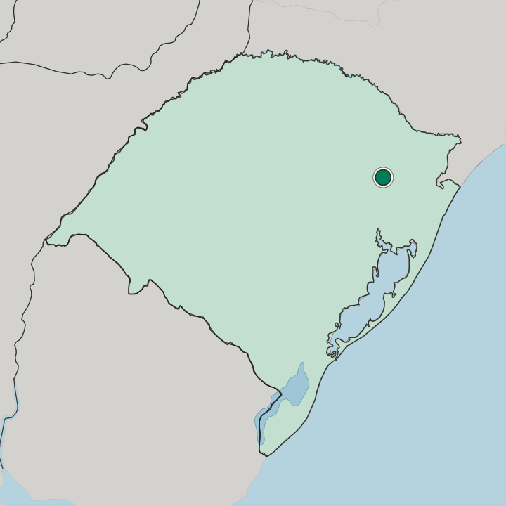 Map showing Caxias do Sul — In Rio Grande do Sul
