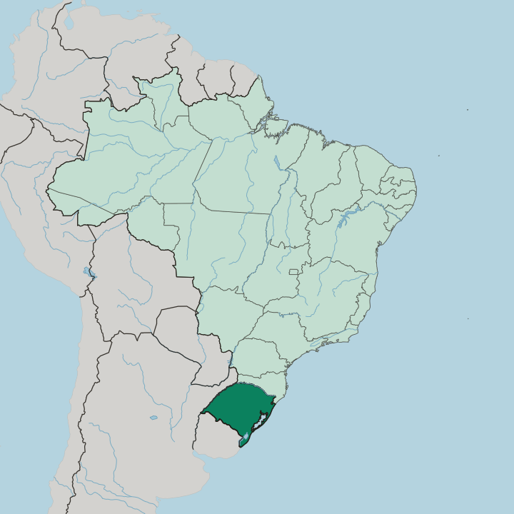 Map showing Rio Grande do Sul — In Brazil