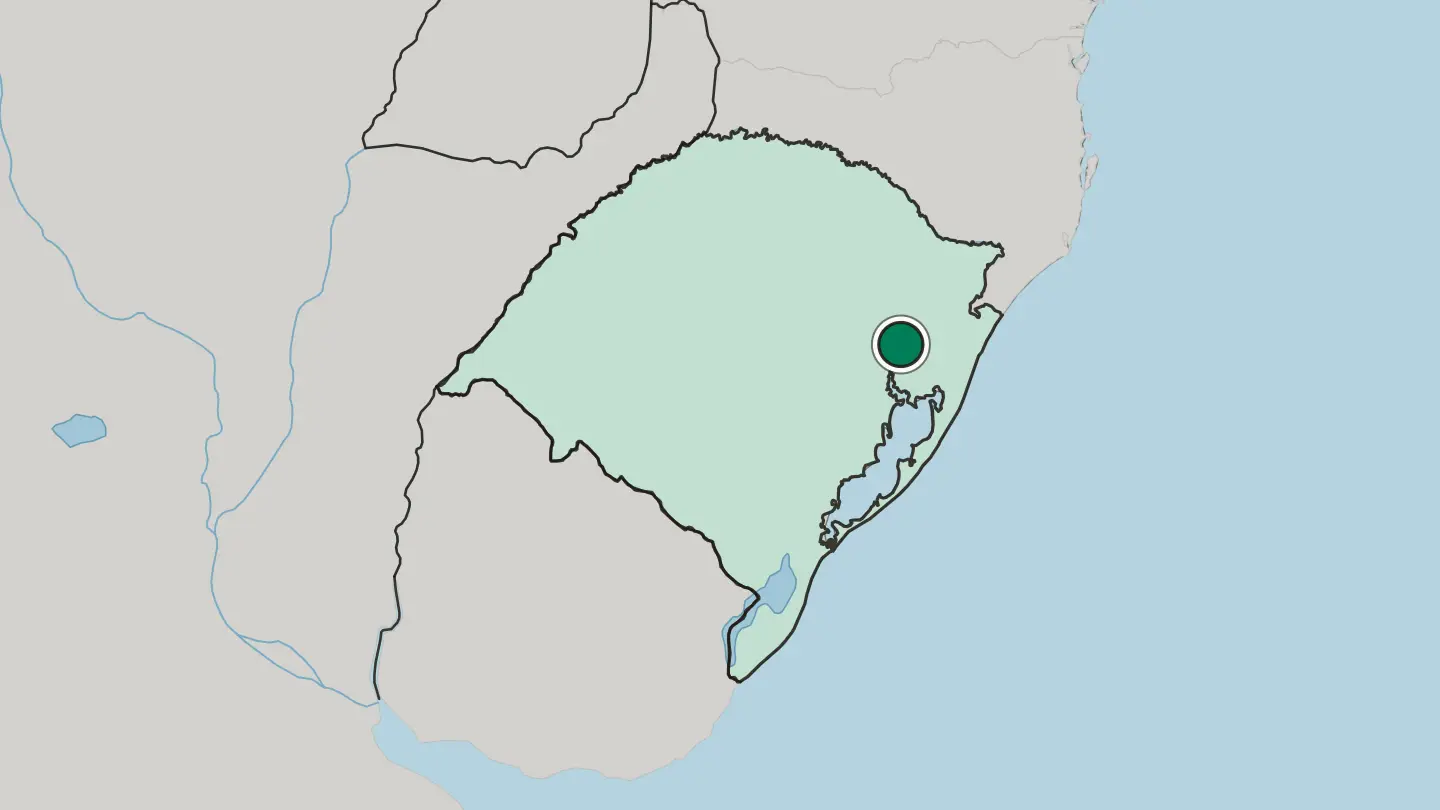 Map of Novo Hamburgo in Brazil