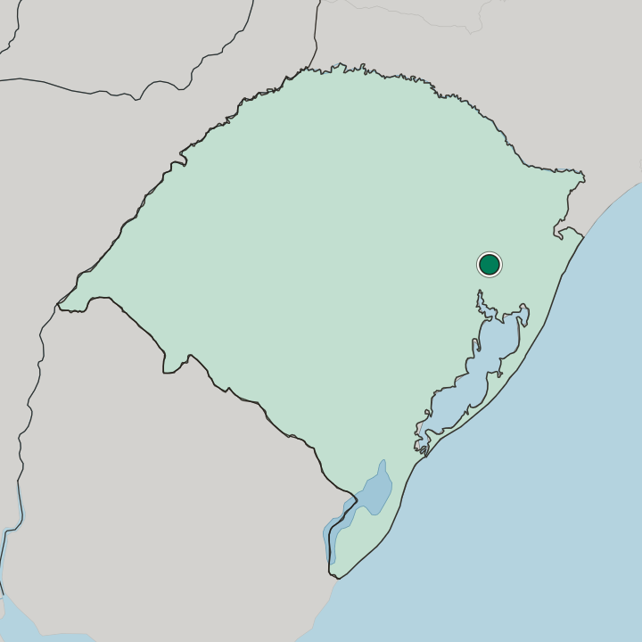 Map showing Novo Hamburgo — In Rio Grande do Sul