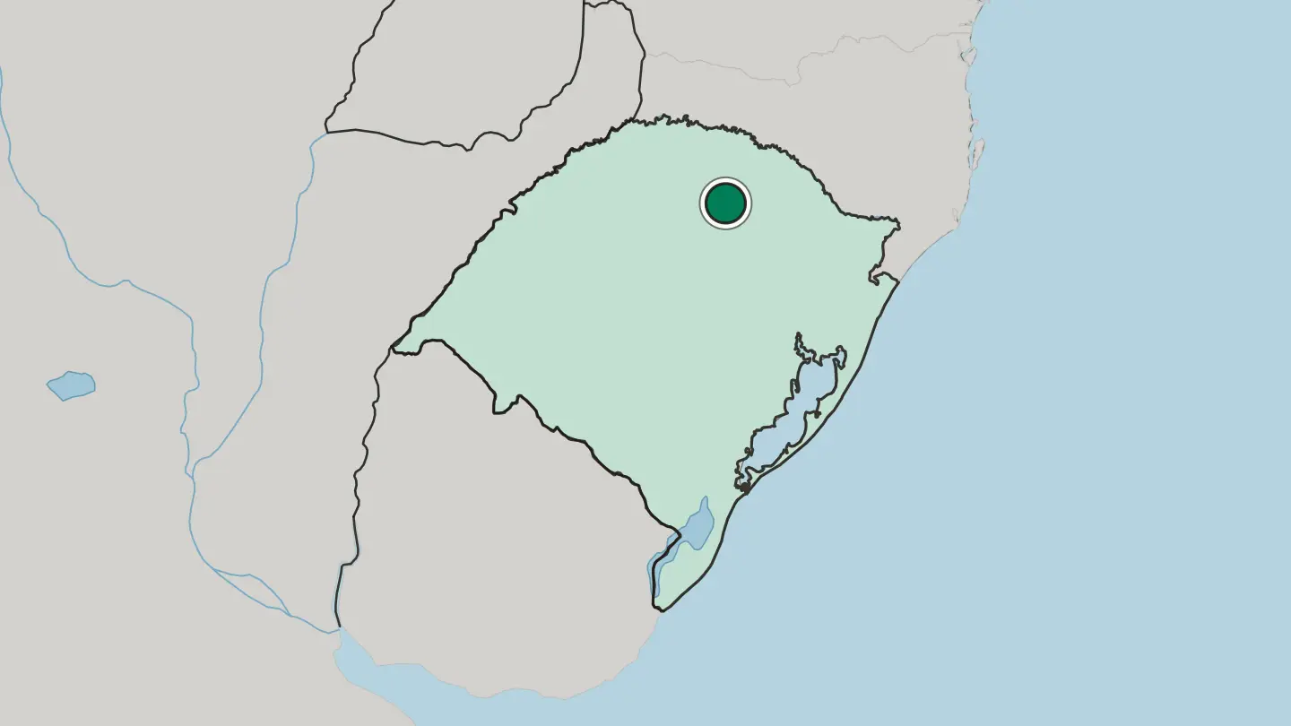 Map of Passo Fundo in Brazil