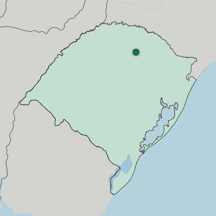 Map showing Passo Fundo — In Rio Grande do Sul
