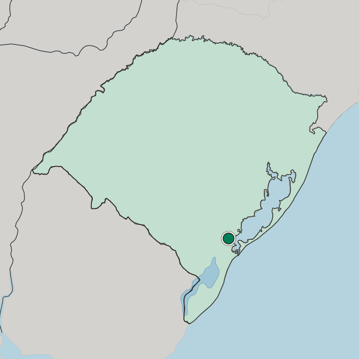 Map showing Pelotas — In Rio Grande do Sul