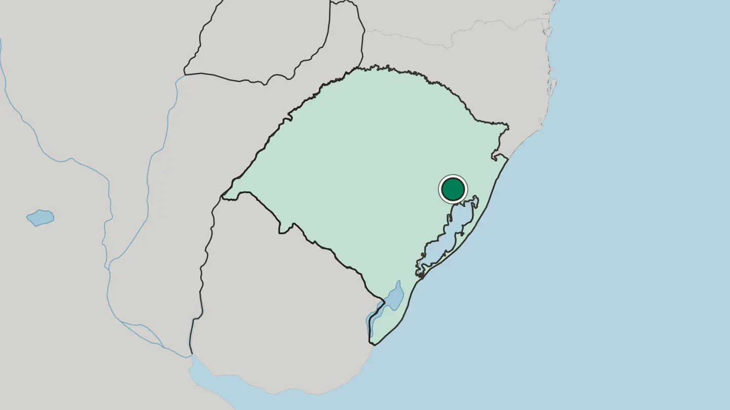 Map of Porto Alegre in Brazil
