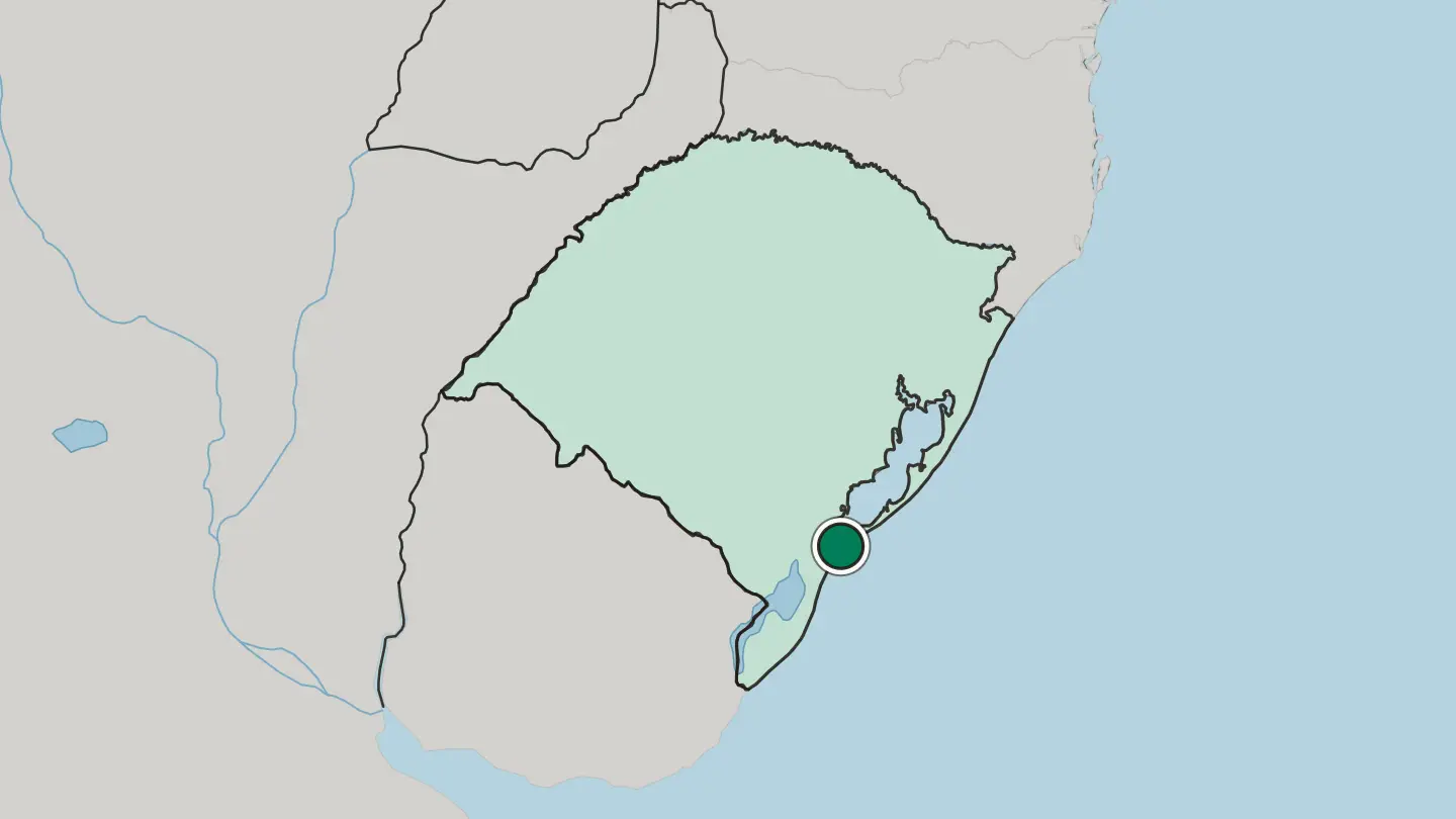 Map of Rio Grande in Brazil