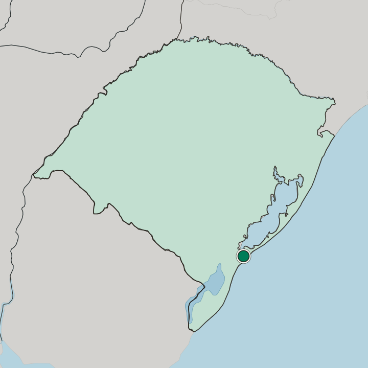 Map showing Rio Grande — In Rio Grande do Sul