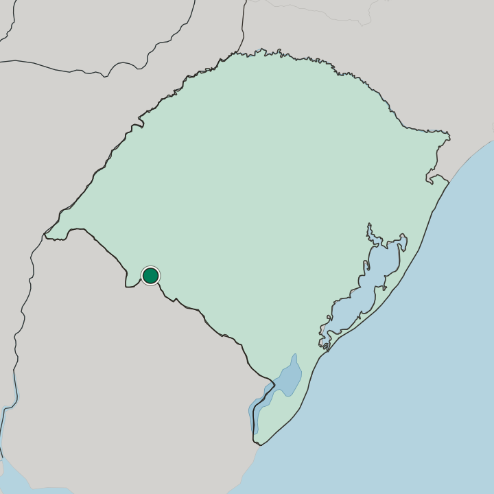 Map showing Sant'Ana do Livramento — In Rio Grande do Sul