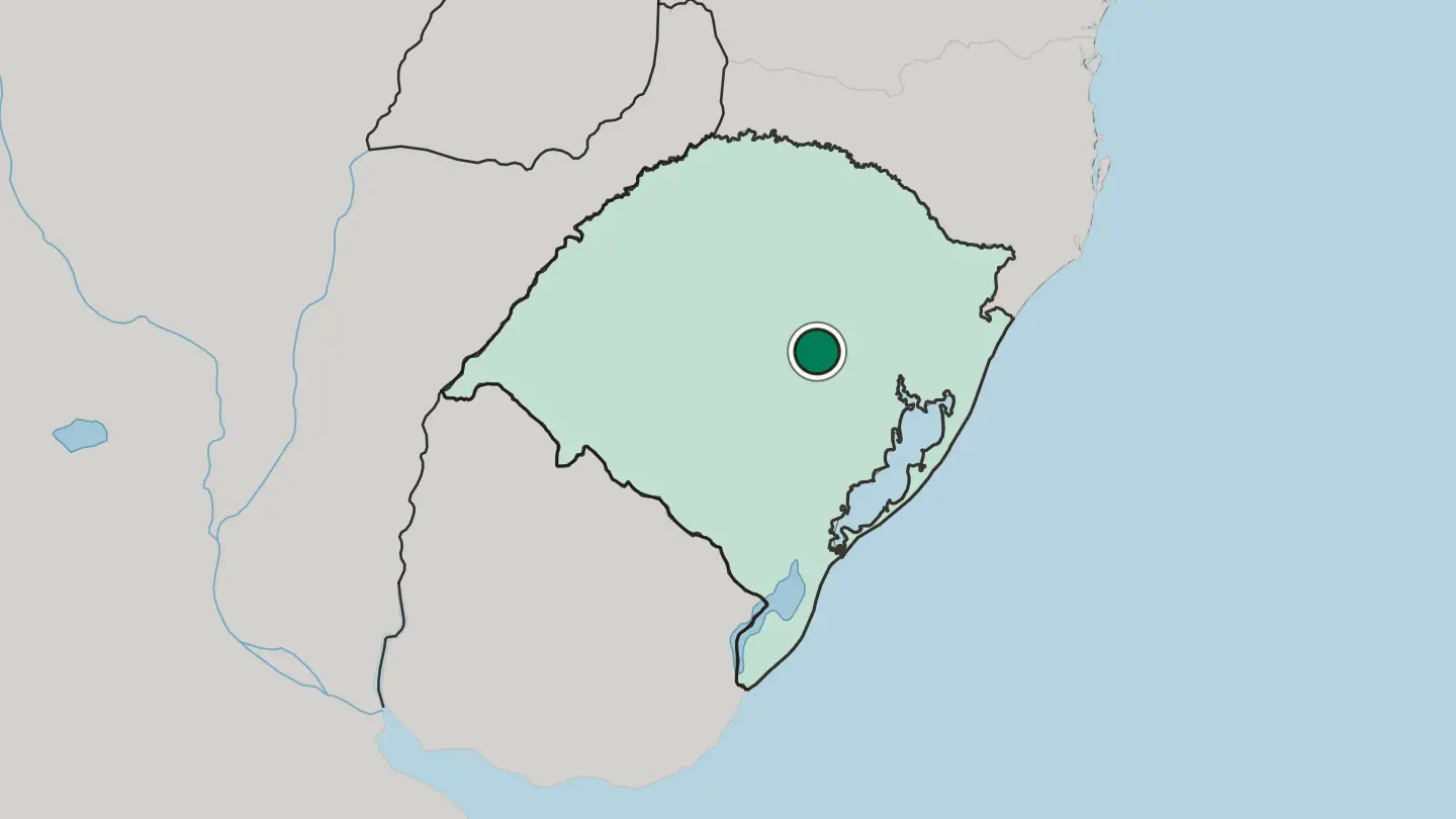 Map of Santa Cruz do Sul in Brazil