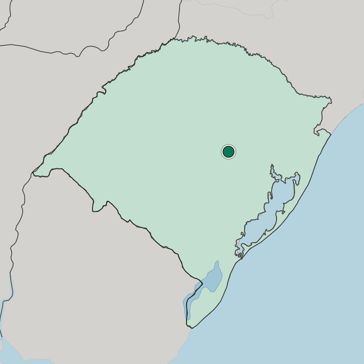 Map showing Santa Cruz do Sul — In Rio Grande do Sul