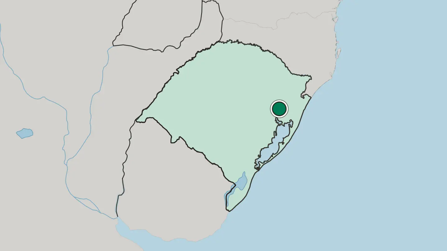 Map of São Leopoldo in Brazil