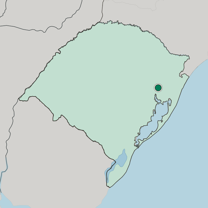Map showing São Leopoldo — In Rio Grande do Sul