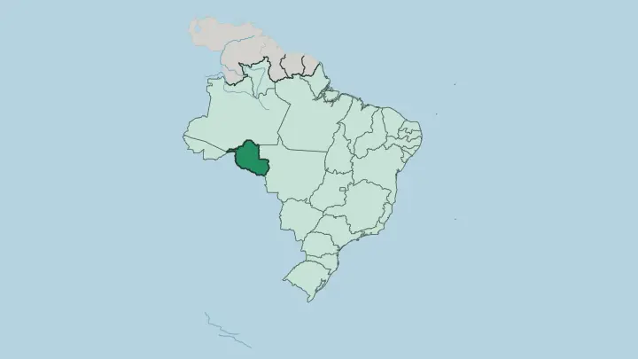 Map of Rondônia in Brazil