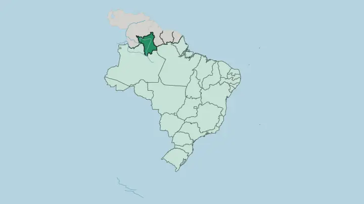 Map of Roraima in Brazil