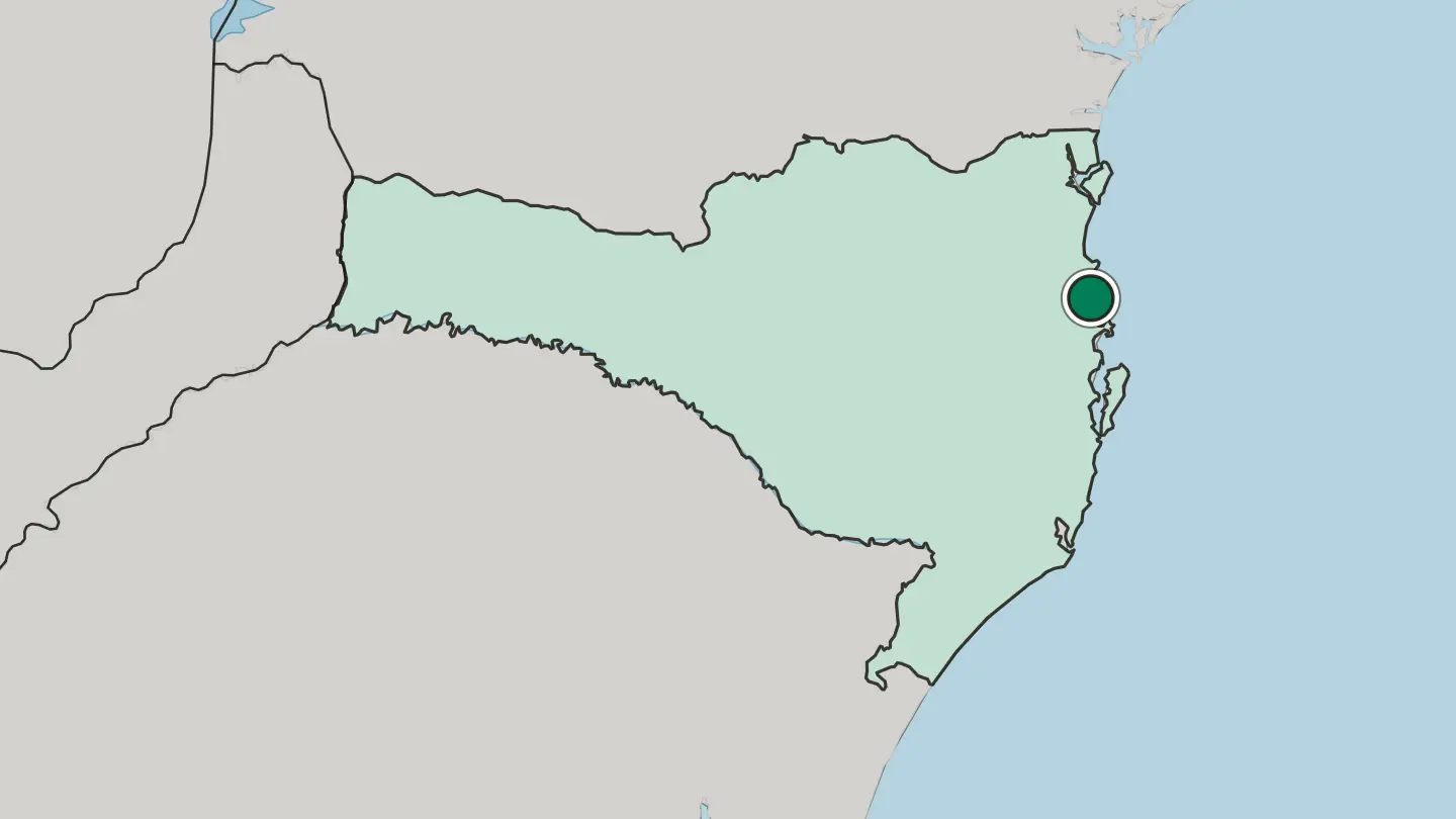 Map of Balneário Camboriú in Brazil