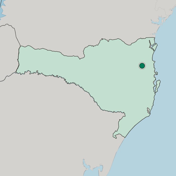 Map showing Blumenau — In Santa Catarina