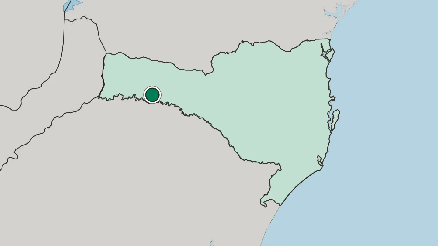 Map of Chapecó in Brazil