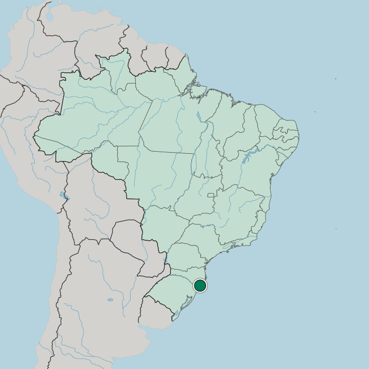 Map showing Criciúma — In Brazil