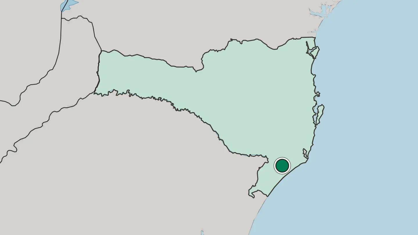 Map of Criciúma in Brazil