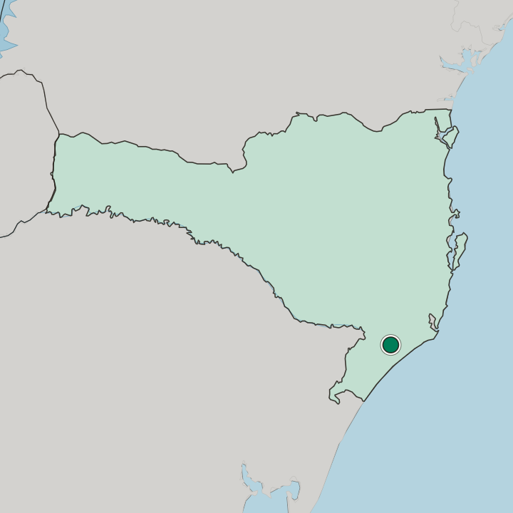 Map showing Criciúma — In Santa Catarina