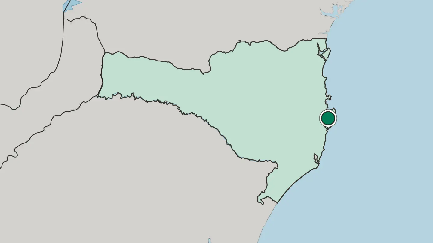 Map of Florianópolis in Brazil