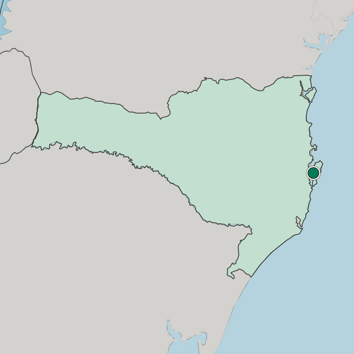 Map showing Florianópolis — In Santa Catarina