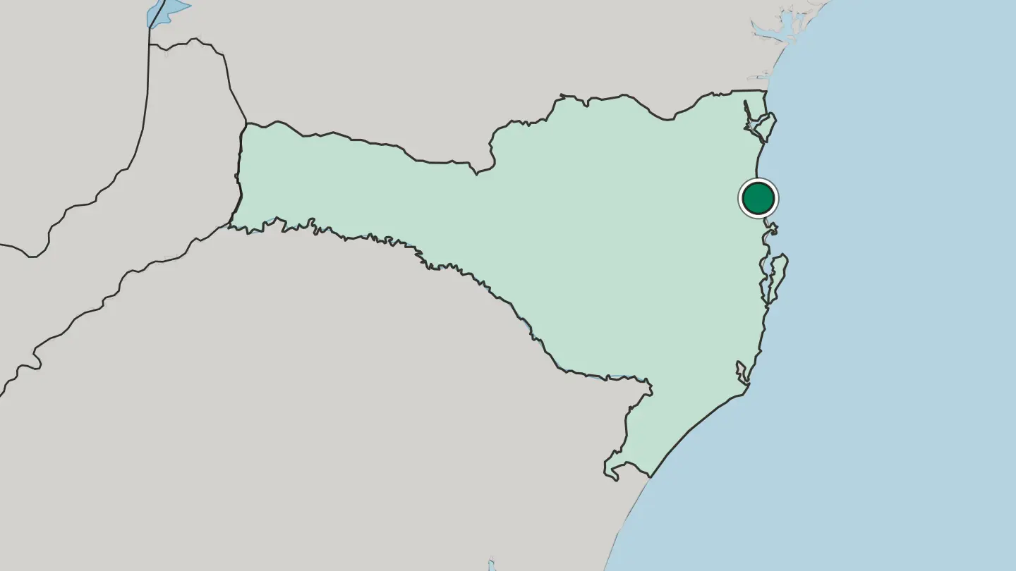 Map of Itajaí in Brazil