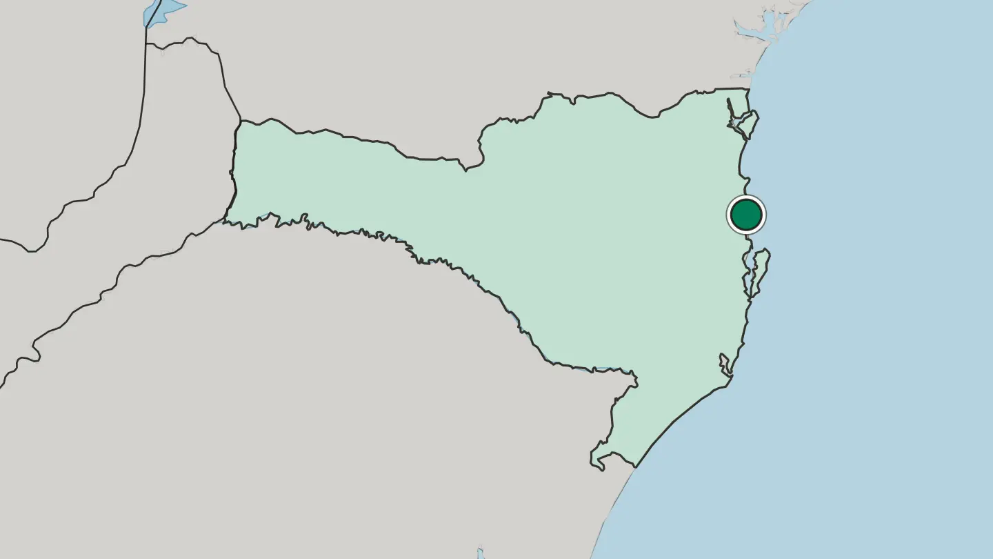 Map of Itapema in Brazil