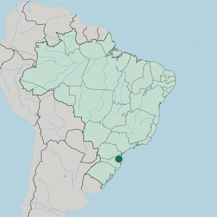 Map showing Jaraguá do Sul — In Brazil