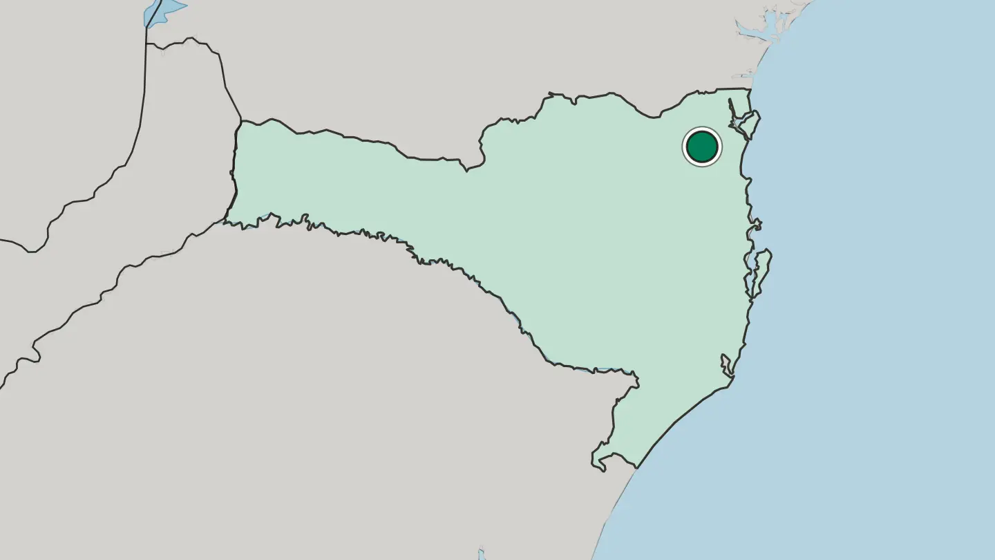 Map of Jaraguá do Sul in Brazil