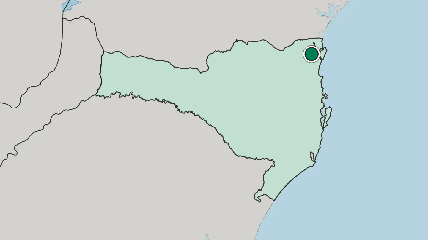 Map of Joinville in Brazil
