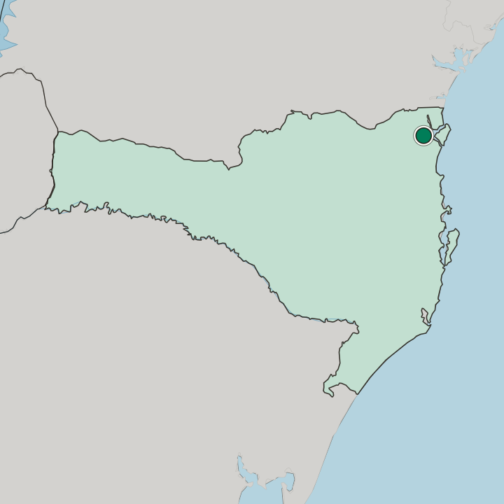 Map showing Joinville — In Santa Catarina