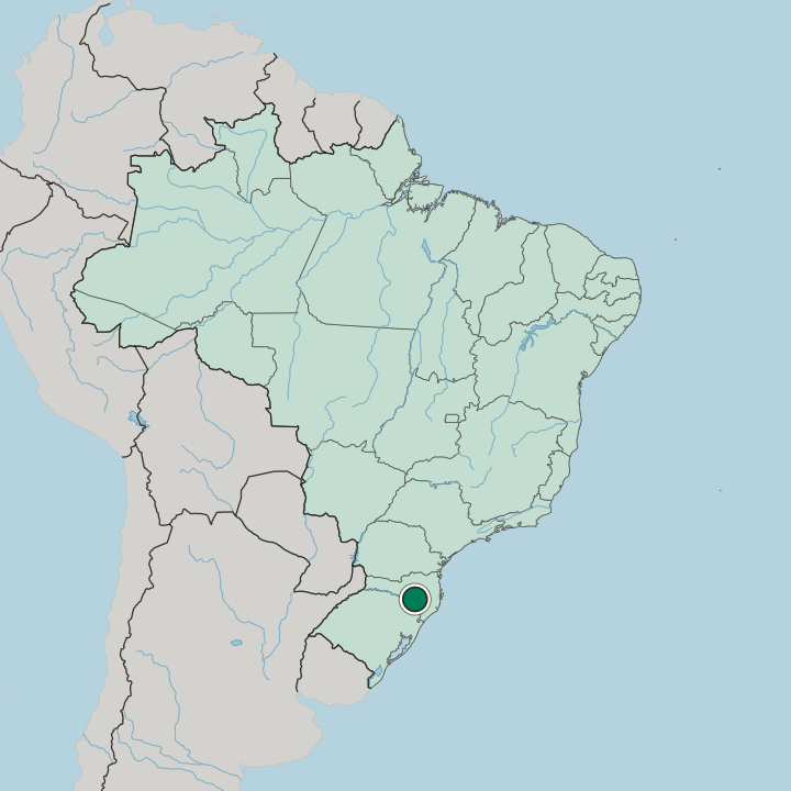 Map showing Lages — In Brazil