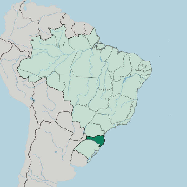 Map showing Santa Catarina — In Brazil