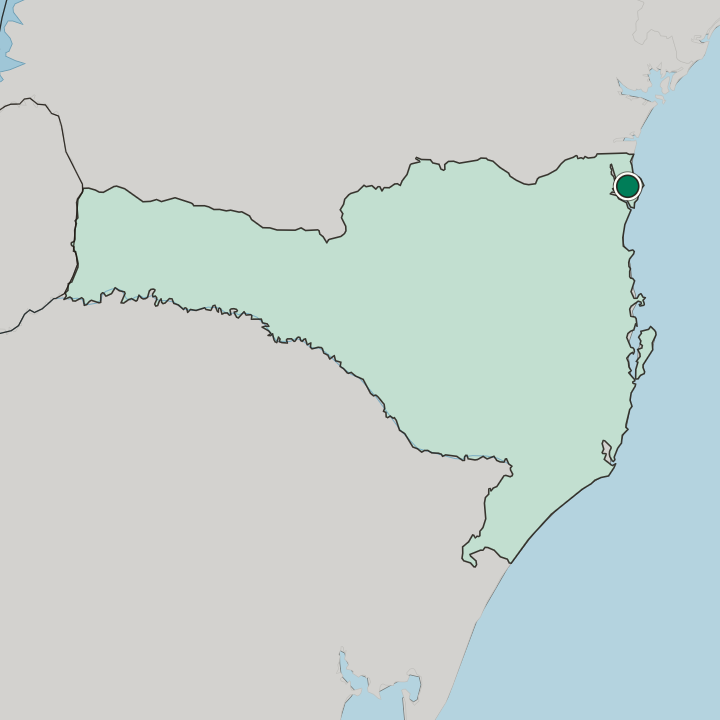 Map showing São Francisco do Sul — In Santa Catarina