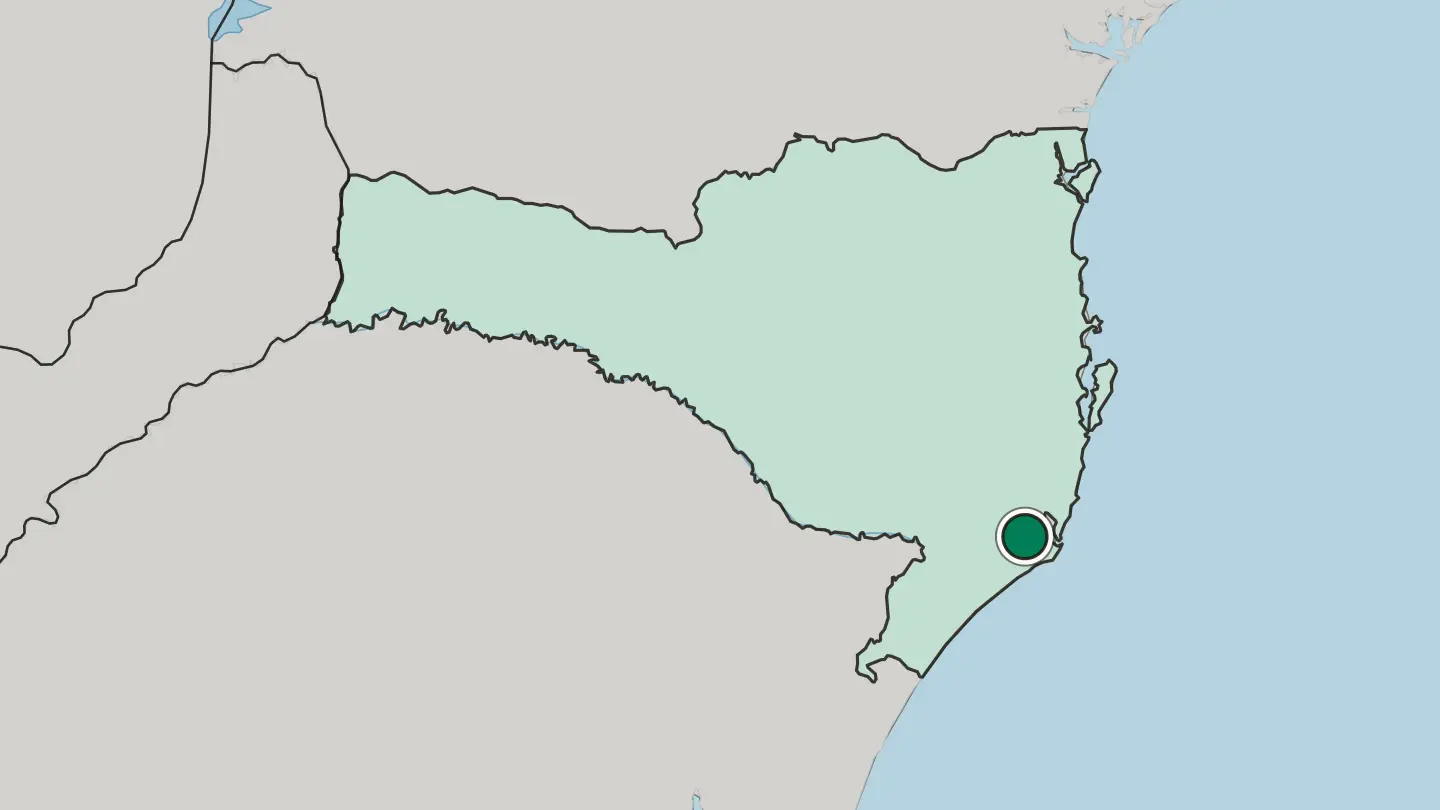 Map of Tubarão in Brazil