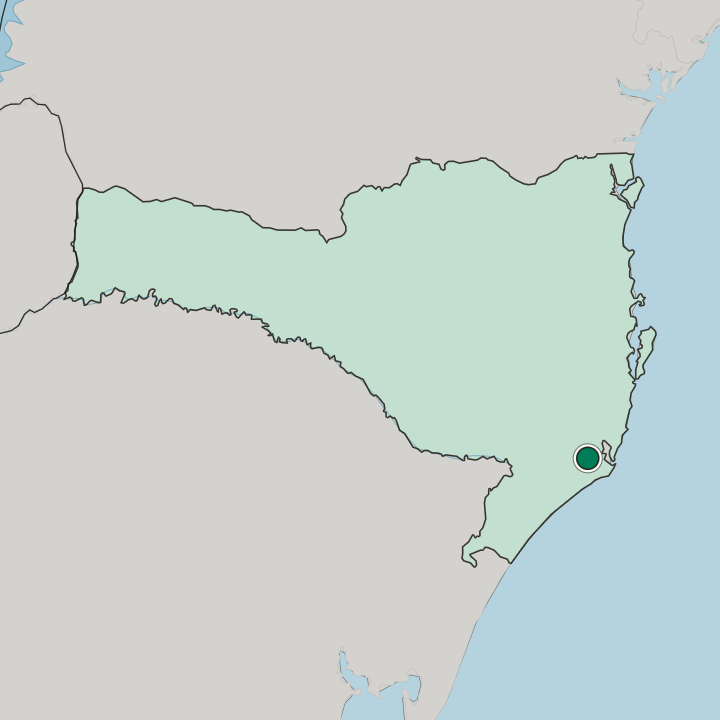 Map showing Tubarão — In Santa Catarina