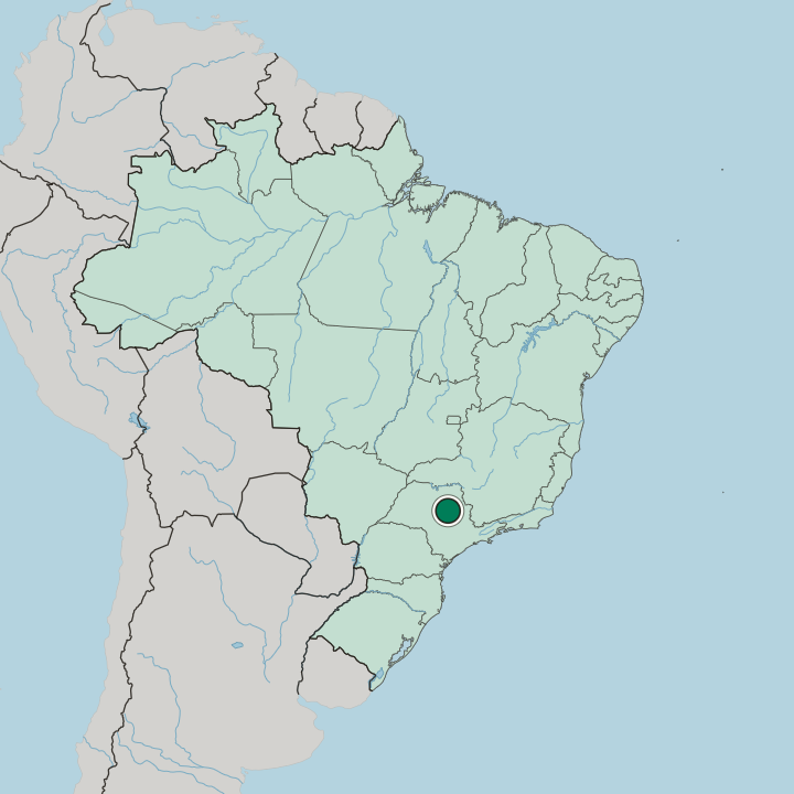 Map showing Araraquara — In Brazil