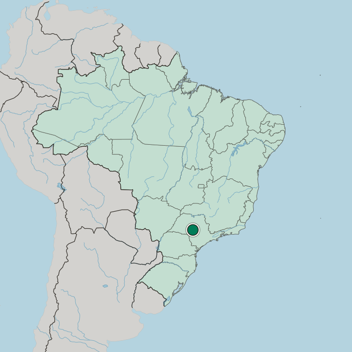 Map showing Bauru — In Brazil