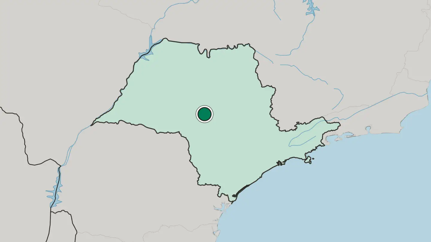 Map of Bauru in Brazil