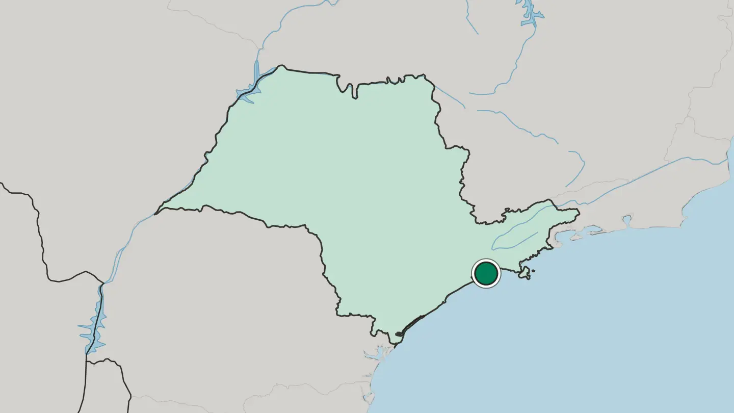 Map of Bertioga in Brazil