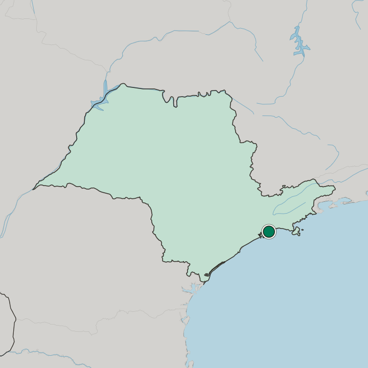 Map showing Bertioga — In São Paulo