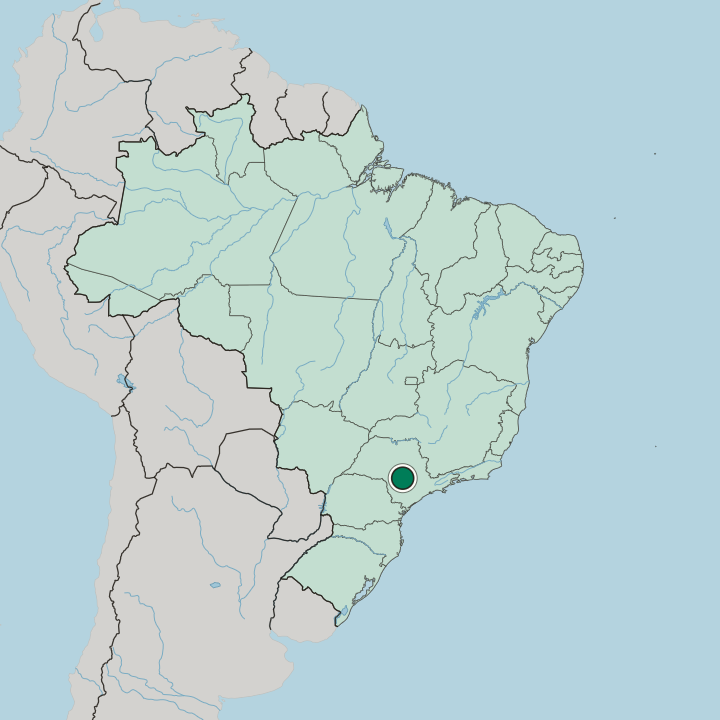 Map showing Botucatu — In Brazil