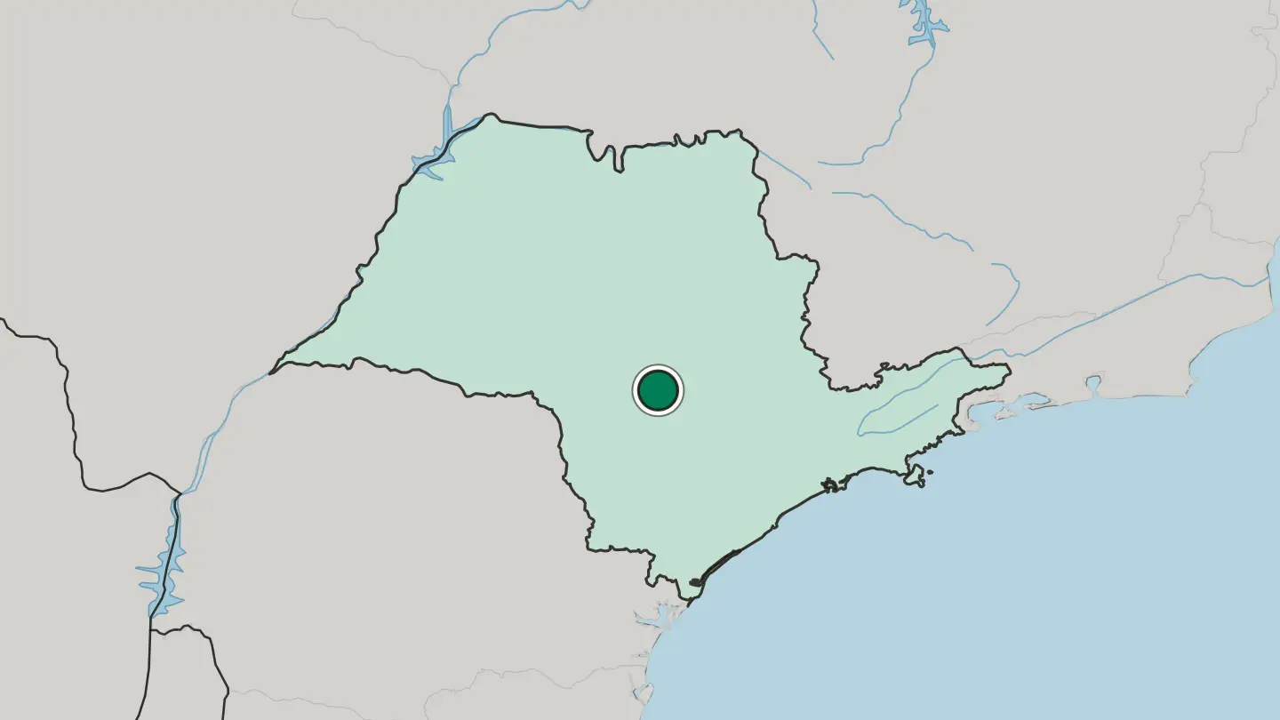 Map of Botucatu in Brazil