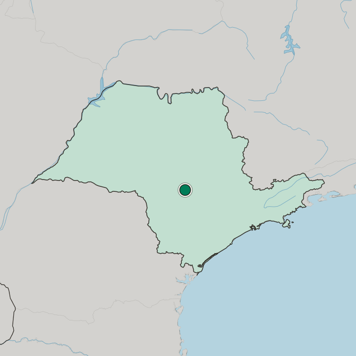 Map showing Botucatu — In São Paulo