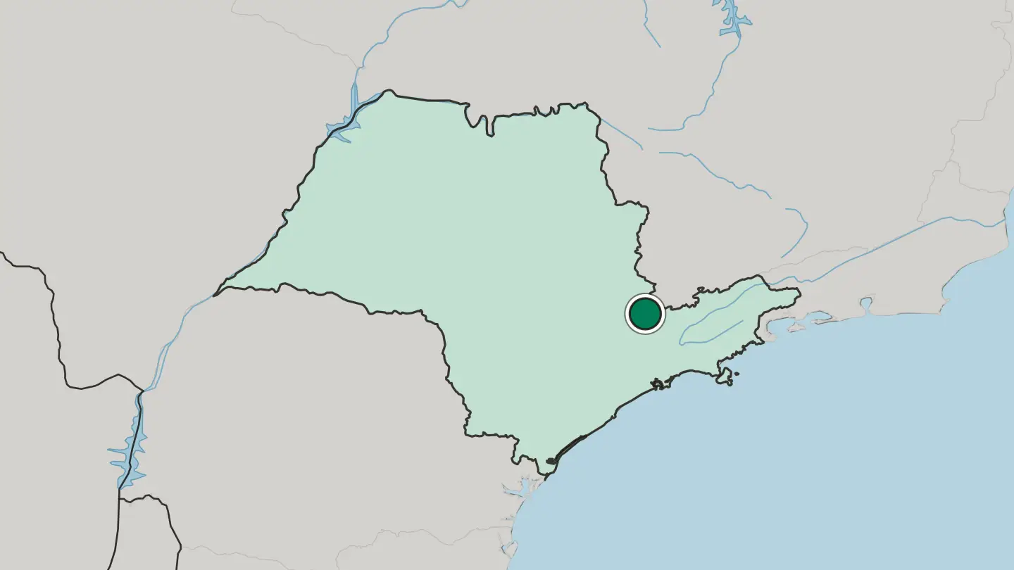 Map of Bragança Paulista in Brazil