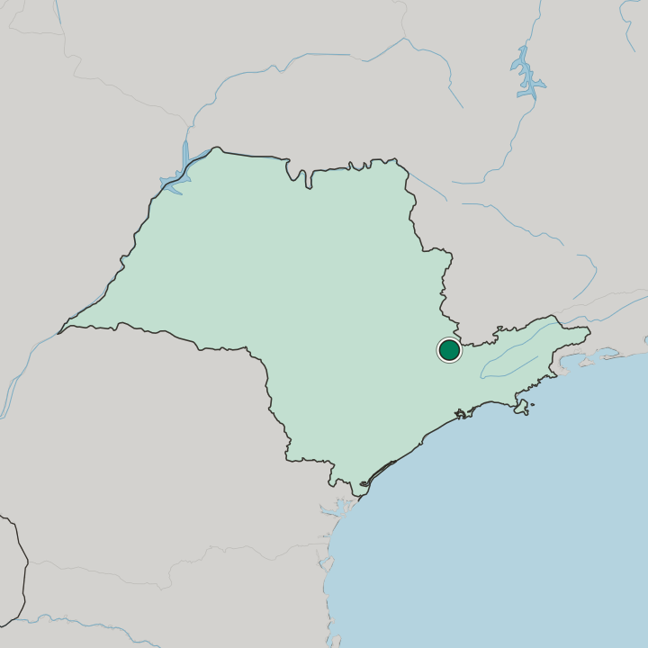 Map showing Bragança Paulista — In São Paulo