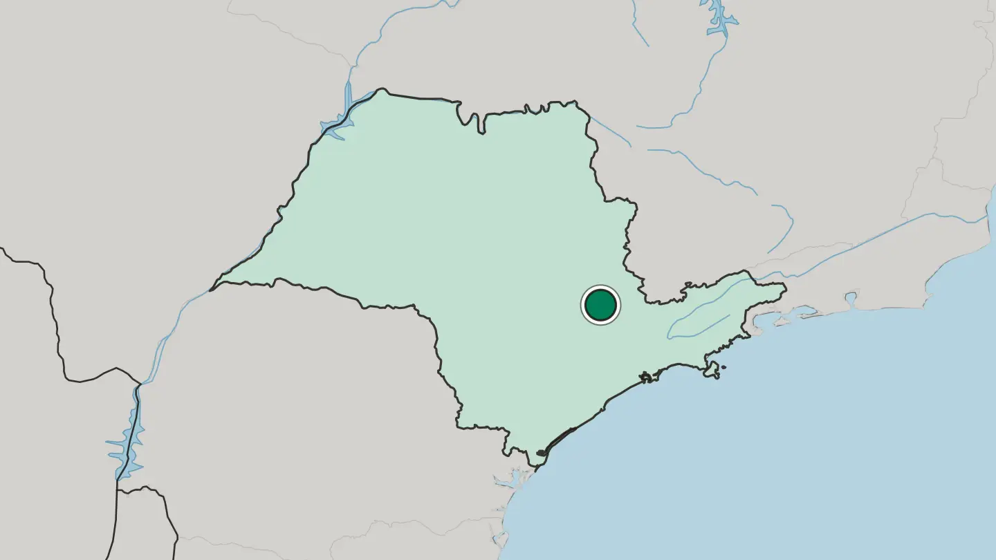 Map of Campinas in Brazil