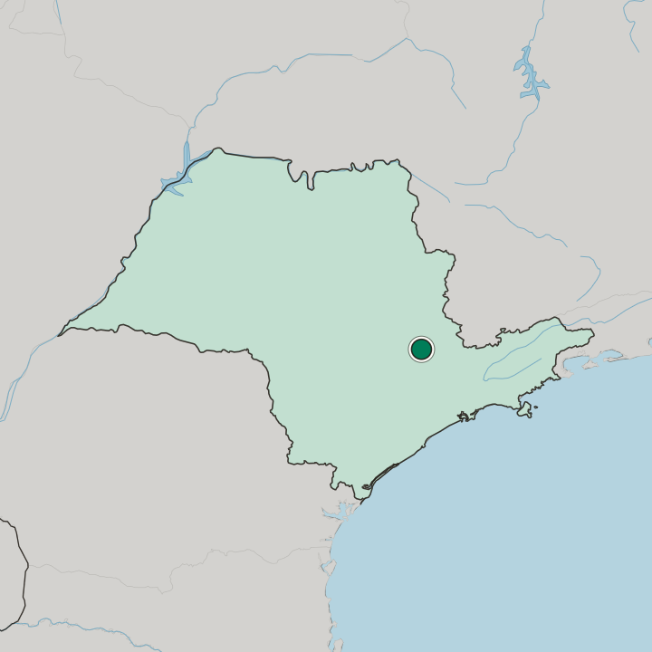 Map showing Campinas — In São Paulo