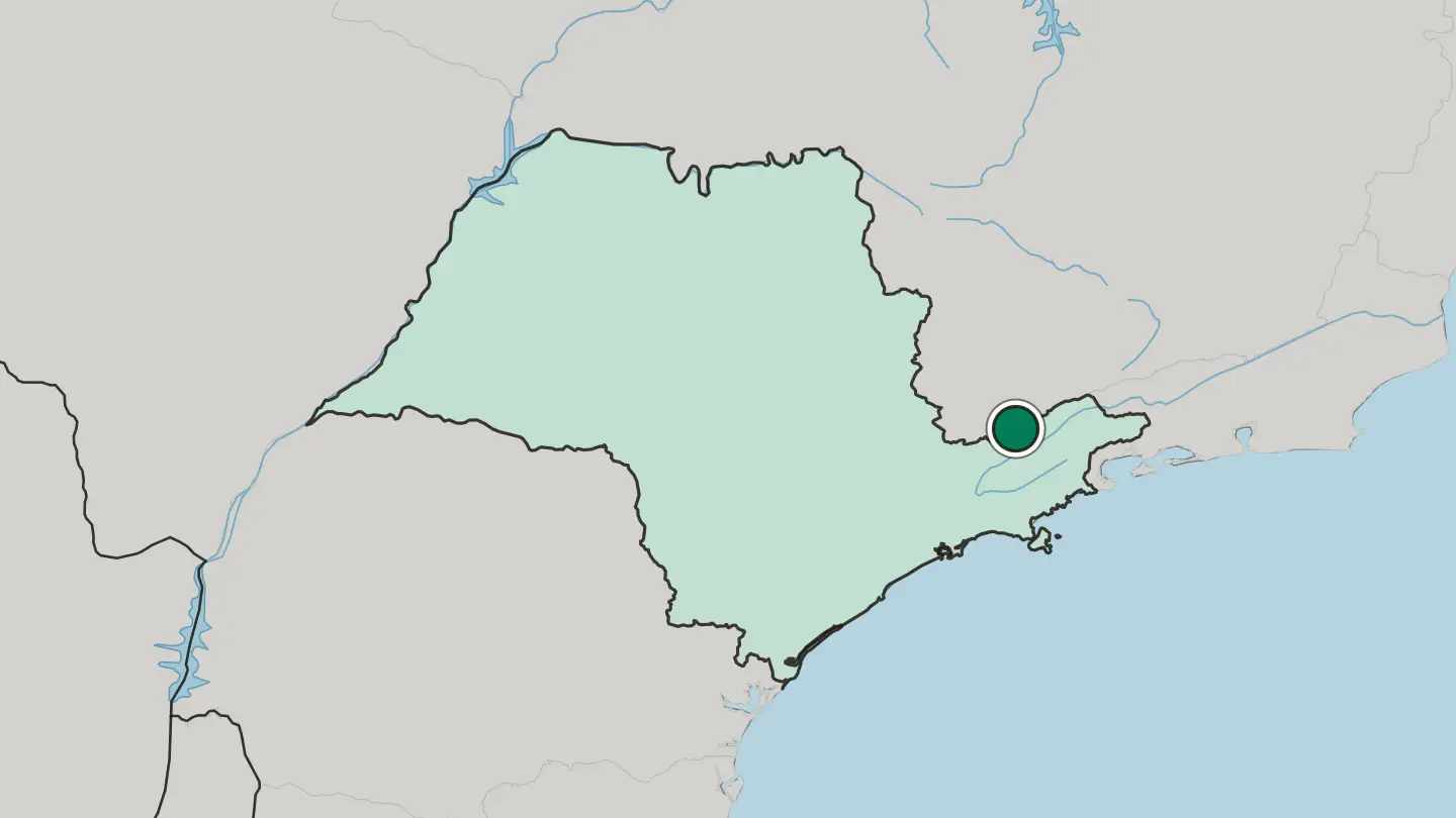 Map of Campos do Jordão in Brazil