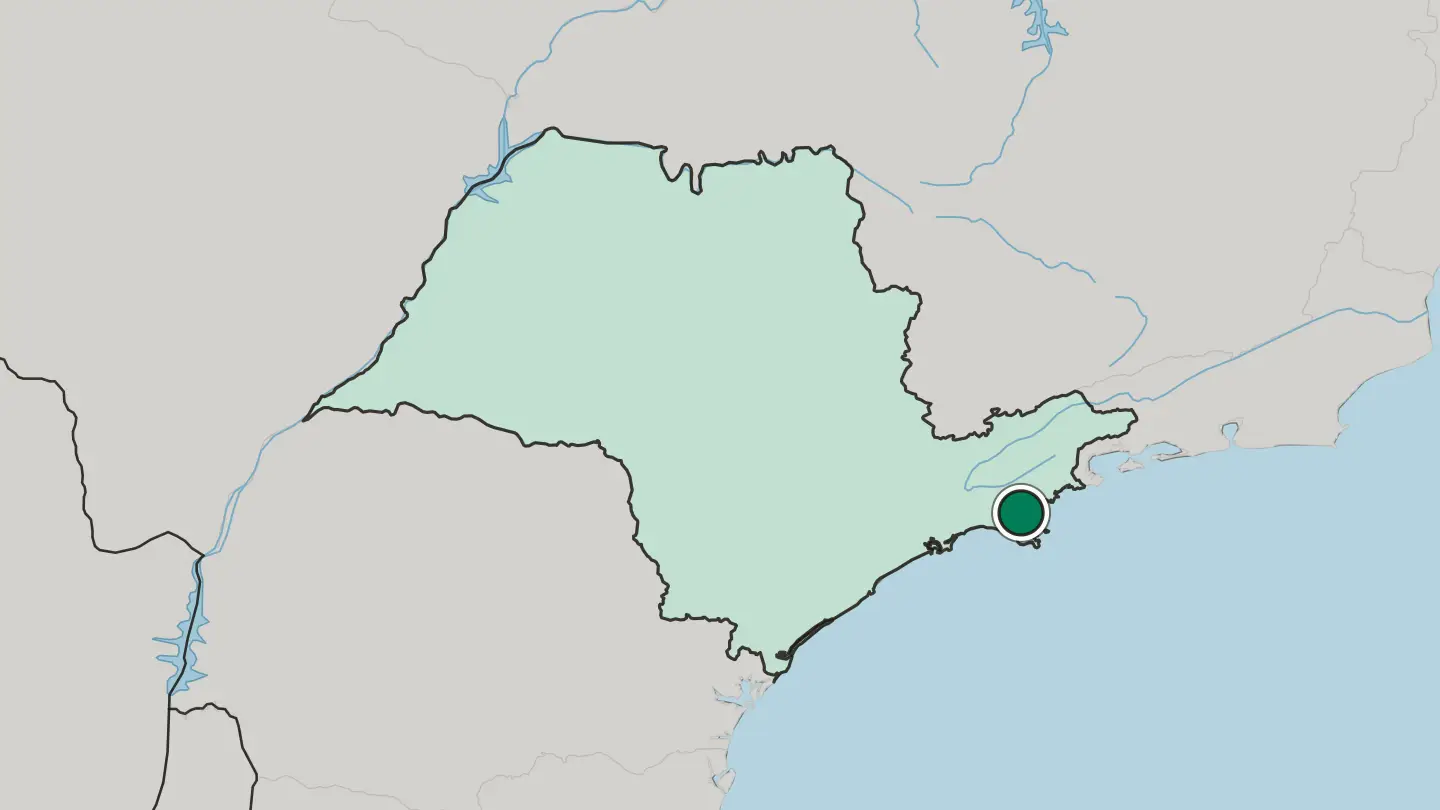 Map of Caraguatatuba in Brazil